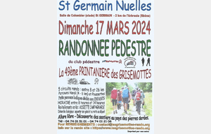 49ème EDITION DE LA RANDONNEE PEDESTRE des GRISEMOTTES - DIMANCHE 17 MARS 2024 - réservez la date, c'est pour tous.