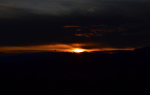 Coucher de soleil à Saint Laurent sous Coiron.