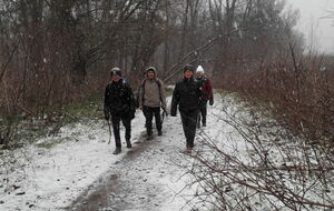 Retour au bord de l'Azergues sous la neige.